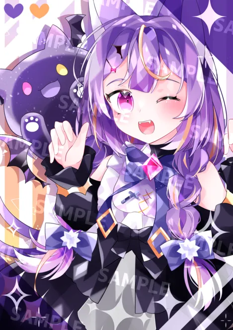 限定一点】【イラスト付】むらさき猫又ちゃん【VTS対応】 - 紅茶 限定一点】【イラスト付】むらさき猫又ちゃん【VTS対応】 - 紅茶